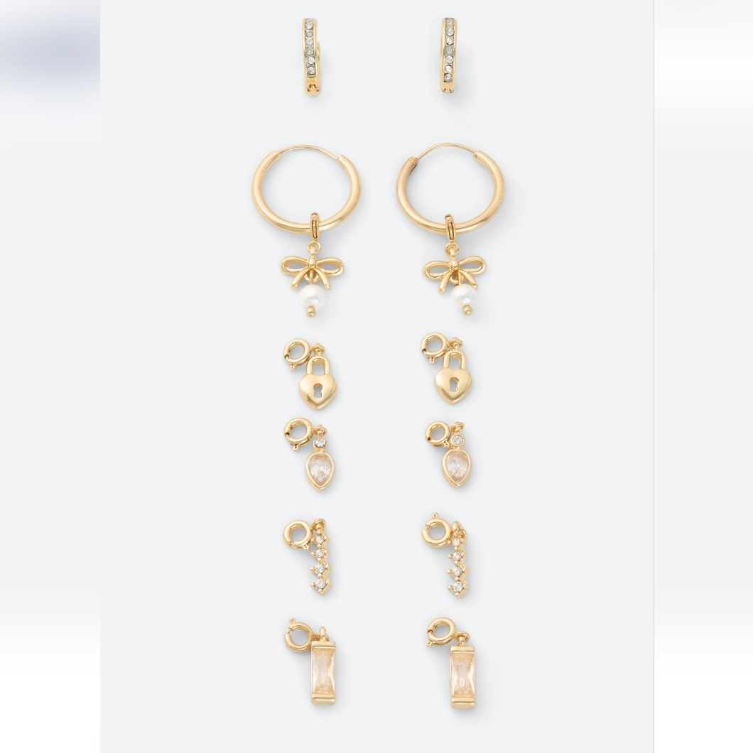 Kevia, Bow 5 Piece Earring Charm Set
